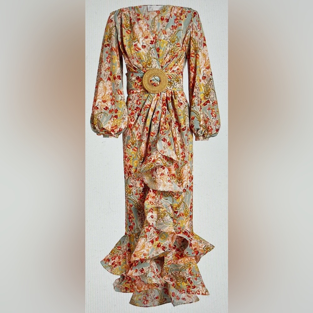 BRONX AND BANCO Luisa Floral Balloon Sleeve Hi-Lo Dress Size M US 6 SOLD OUT - Picture 3 of 16